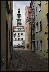 Blick aufs Pirnaer Rathaus